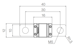 MIDI-sulake 125A / 32Vdc pinkki